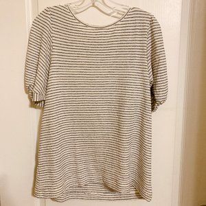 Striped Puff Sleeve Tee